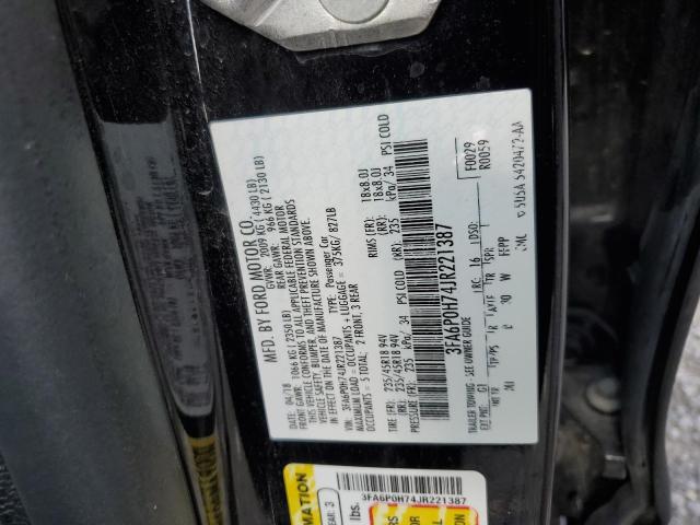 VIN 3FA6P0H74JR221387 2018 Ford Fusion, SE no.12