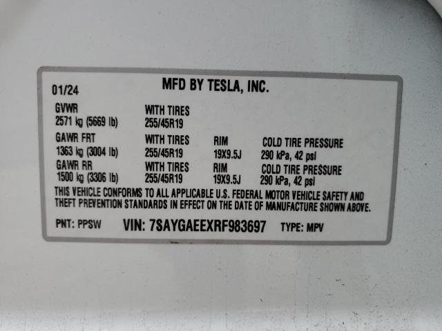 2024 TESLA MODEL Y - 7SAYGAEEXRF983697