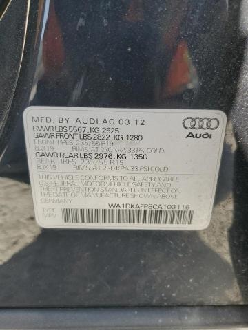 2012 Audi Q5 Premium Plus VIN: WA1DKAFP8CA103116 Lot: 61857874