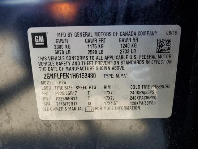 2017 CHEVROLET EQUINOX LT - 2GNFLFEK1H6153480