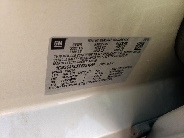 2015 CHEVROLET TAHOE C150 - 1GNSCAKCXFR681986