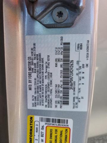 VIN 3FA6P0LU0JR249023 2018 Ford Fusion, Se Hybrid no.13