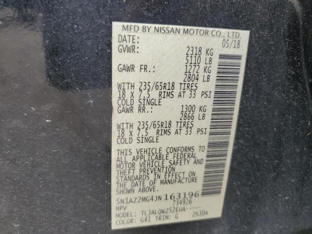 2018 Nissan Murano S VIN: 5N1AZ2MG4JN163196 Lot: 62549934