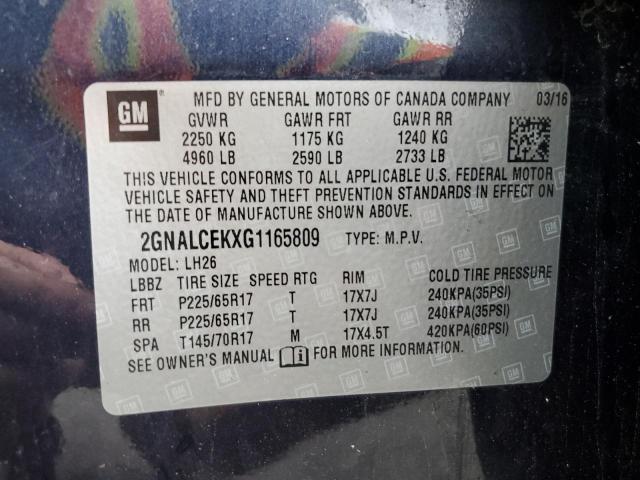 2016 CHEVROLET EQUINOX LT - 2GNALCEKXG1165809