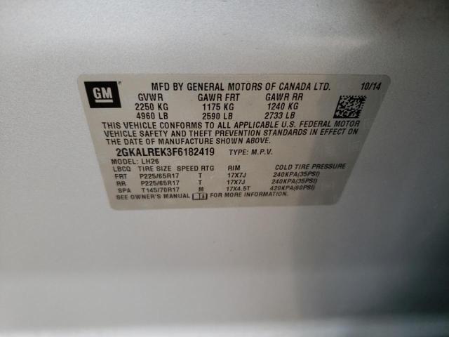 2015 GMC Terrain Sle VIN: 2GKALREK3F6182419 Lot: 61437474