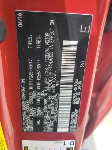 2016 Toyota 4Runner Sr5/Sr5 Premium VIN: JTEBU5JR4G5338226 Lot: 61003474