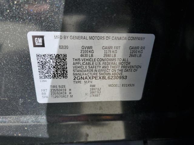 2020 CHEVROLET EQUINOX PR - 2GNAXPEX8L6230953