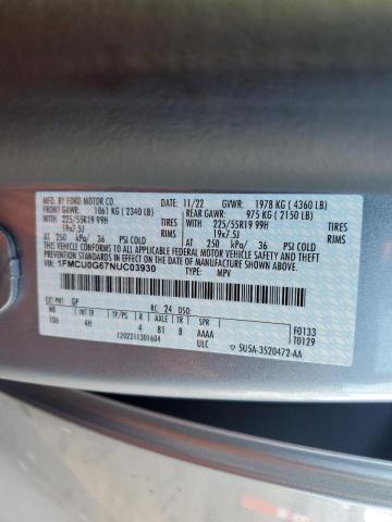 2022 Ford Escape Se VIN: 1FMCU0G67NUC03930 Lot: 61004674
