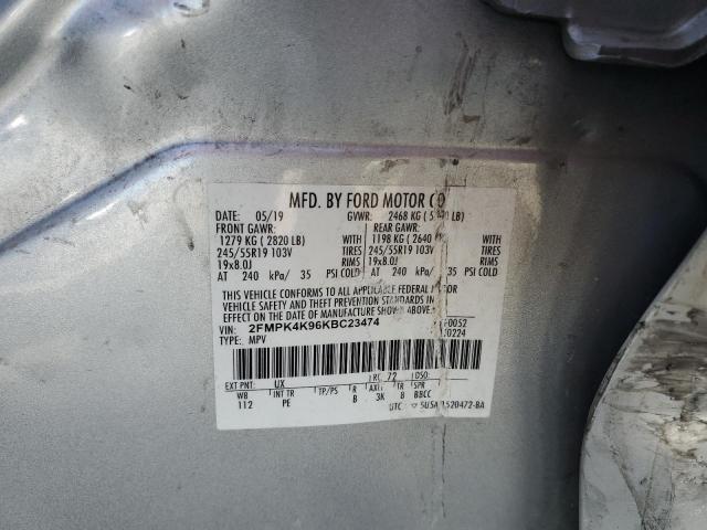 2019 Ford Edge Titanium VIN: 2FMPK4K96KBC23474 Lot: 63078414