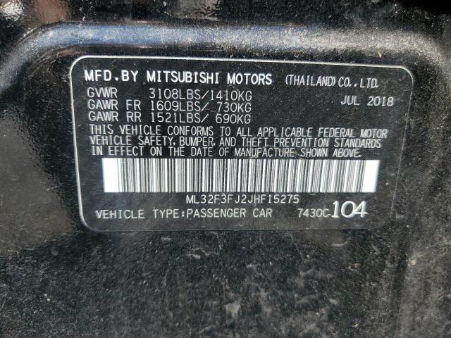 2018 Mitsubishi Mirage G4 Es VIN: ML32F3FJ2JHF15275 Lot: 61701014