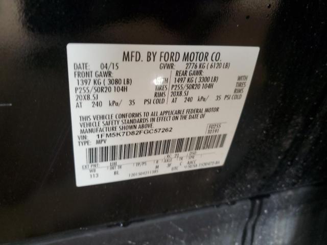 2015 FORD EXPLORER X - 1FM5K7D82FGC57262