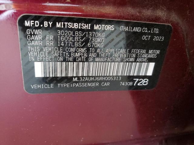 2024 Mitsubishi Mirage Es VIN: ML32AUHJ6RH005313 Lot: 61149274