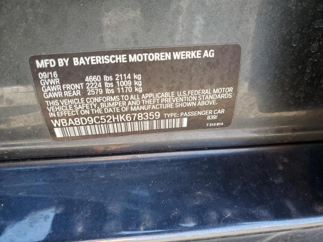 2017 BMW 330 Xi VIN: WBA8D9C52HK678359 Lot: 59177854