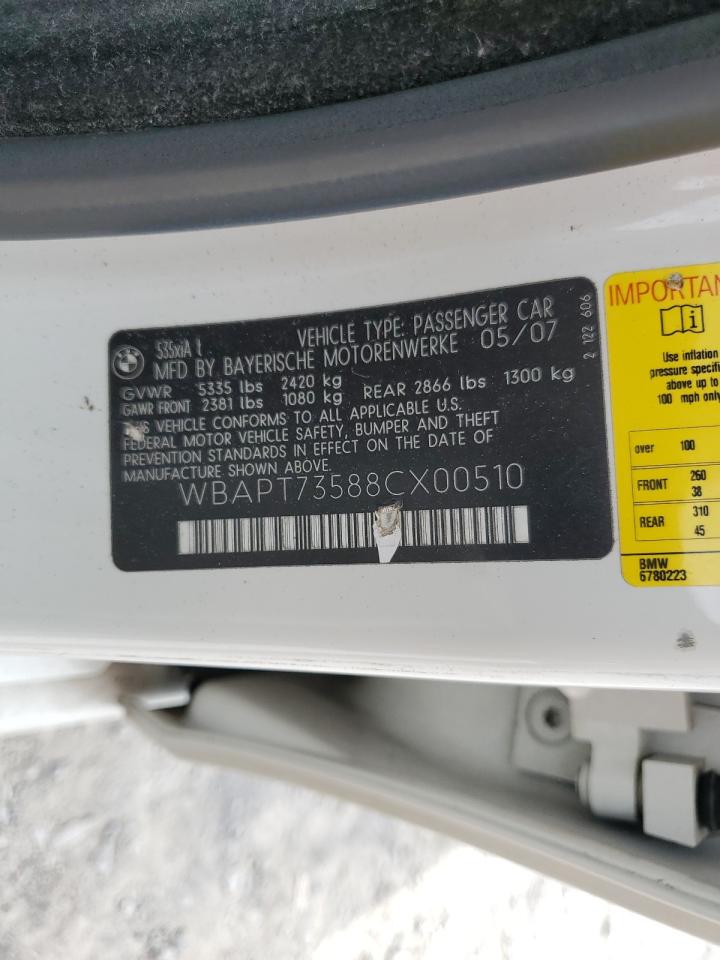 WBAPT73588CX00510 2008 BMW 535 Xi