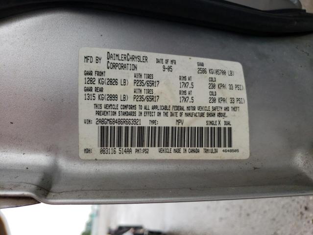 2006 Chrysler Pacifica Touring VIN: 2A8GM68486R663921 Lot: 62567024