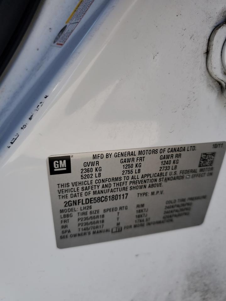 2GNFLDE58C6180117 2012 Chevrolet Equinox Lt