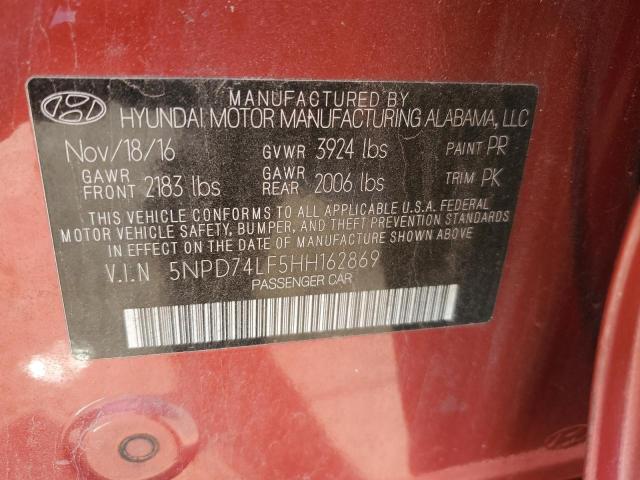 2017 HYUNDAI ELANTRA SE - 5NPD74LF5HH162869