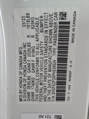 2023 HONDA CIVIC LX - 2HGFE2F2XPH538924