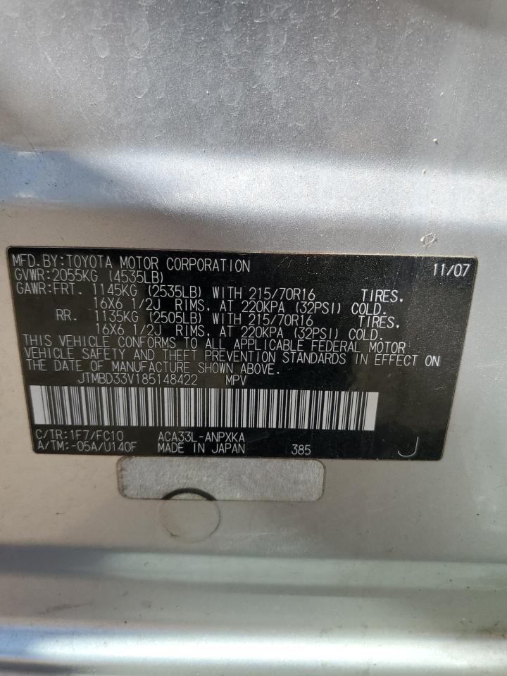 JTMBD33V185148422 2008 Toyota Rav4