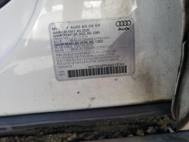 2010 Audi Q5 Prestige VIN: WA1VKAFP2AA012084 Lot: 60719354