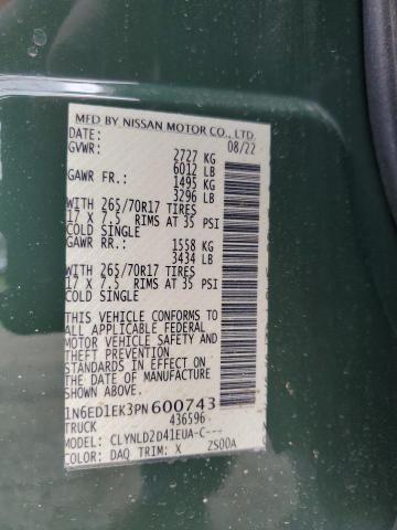 2023 NISSAN FRONTIER S - 1N6ED1EK3PN600743