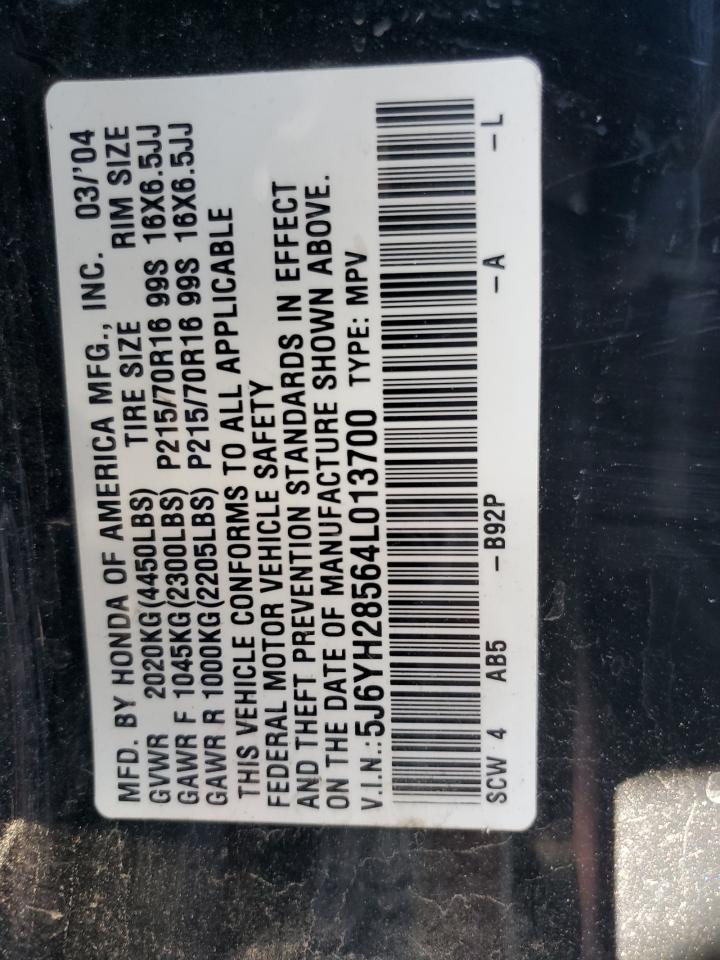 5J6YH28564L013700 2004 Honda Element Ex