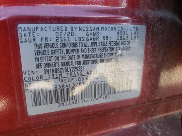 2020 Nissan Sentra Sv VIN: 3N1AB8CV6LY229381 Lot: 61415474