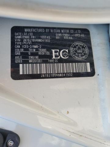 2022 NISSAN QASHQAI SV JN1BJ1BV4NW341932