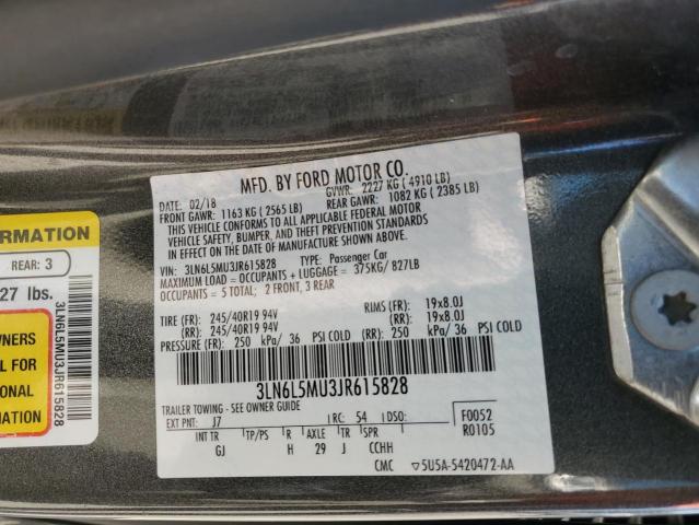 VIN 3LN6L5MU3JR615828 2018 Lincoln MKZ, Hybrid Reserve no.12