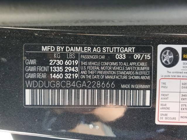 2016 Mercedes-Benz S 550 VIN: WDDUG8CB4GA228666 Lot: 61023664