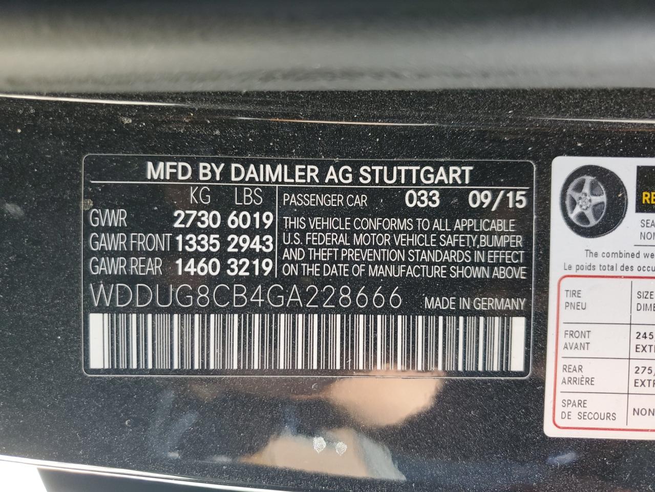 WDDUG8CB4GA228666 2016 Mercedes-Benz S 550