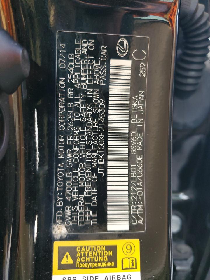 JTHBK1GGXE2145309 2014 Lexus Es 350