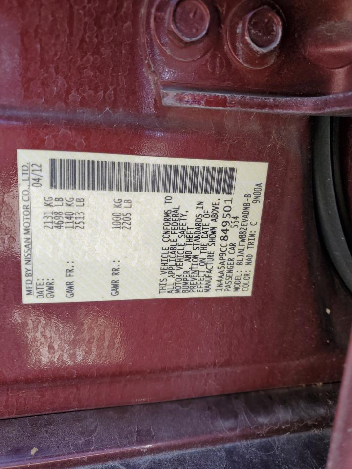 1N4AA5AP9CC849501 2012 Nissan Maxima S