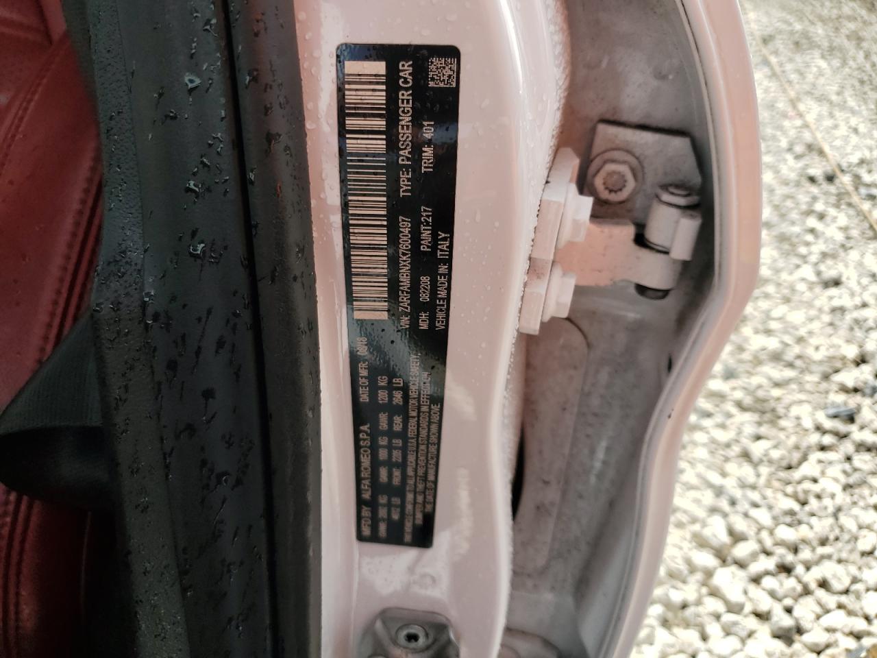 ZARFAMBNXK7600497 2019 Alfa Romeo Giulia Ti