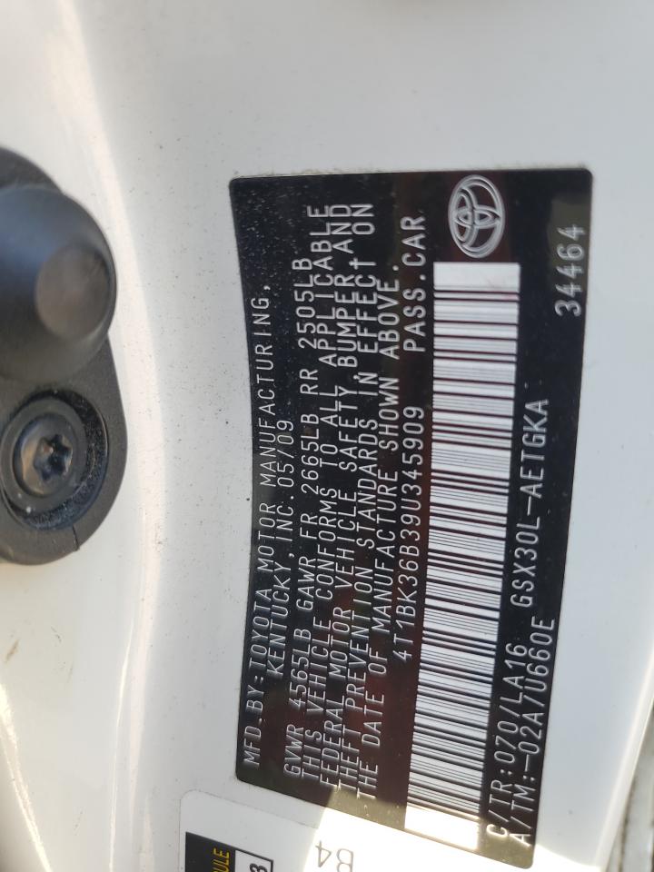 4T1BK36B39U345909 2009 Toyota Avalon Xl