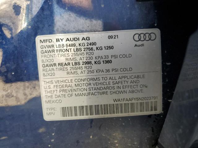 VIN WA1FAAFY5N2023791 2022 Audi Q5, Prestige 45 no.13