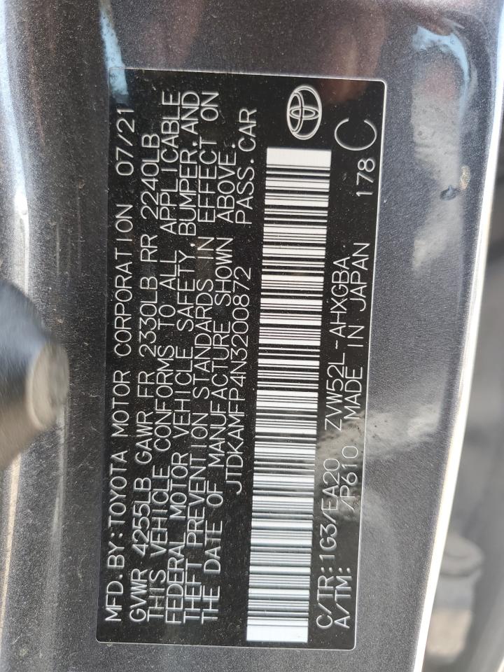 JTDKAMFP4N3200872 2022 Toyota Prius Prime Le