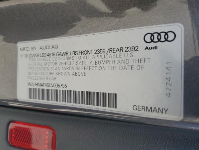 VIN WAUHMAF46LN005795 2020 Audi A4, Premium Plus no.13