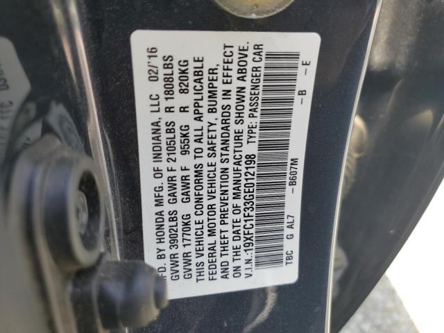 2016 HONDA CIVIC EX - 19XFC1F33GE012198
