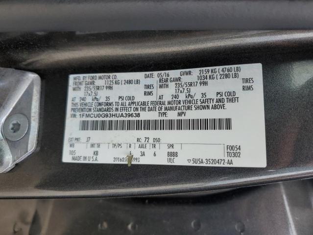 2017 Ford Escape Se VIN: 1FMCU0G93HUA39638 Lot: 61960484