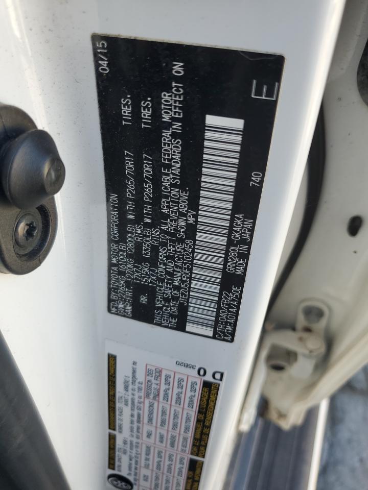 JTEZU5JR0F5102458 2015 Toyota 4Runner Sr5