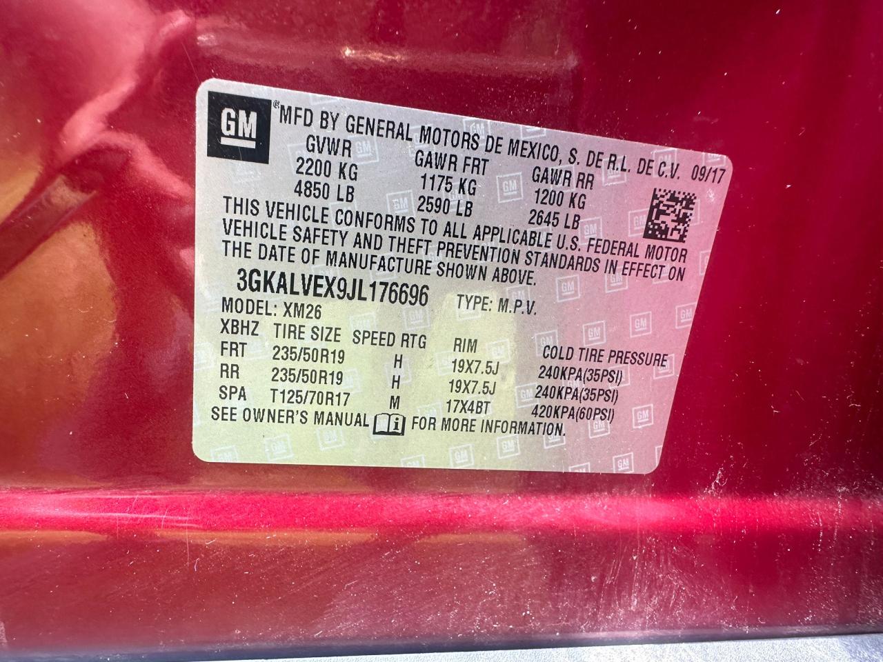 3GKALVEX9JL176696 2018 GMC Terrain Slt