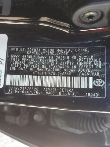 VIN 4T1BF1FK7GU240649 2016 Toyota Camry, LE no.12