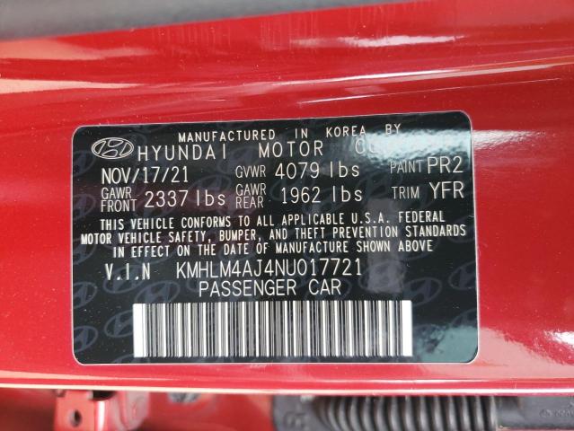 KMHLM4AJ4NU017721 2022 Hyundai Elantra Blue