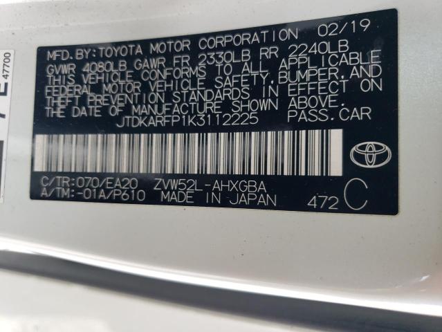 2019 TOYOTA PRIUS PRIM - JTDKARFP1K3112225