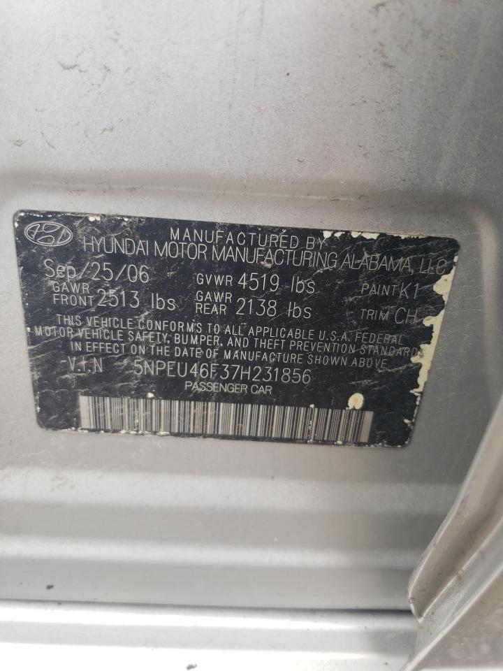 5NPEU46F37H231856 2007 Hyundai Sonata Se