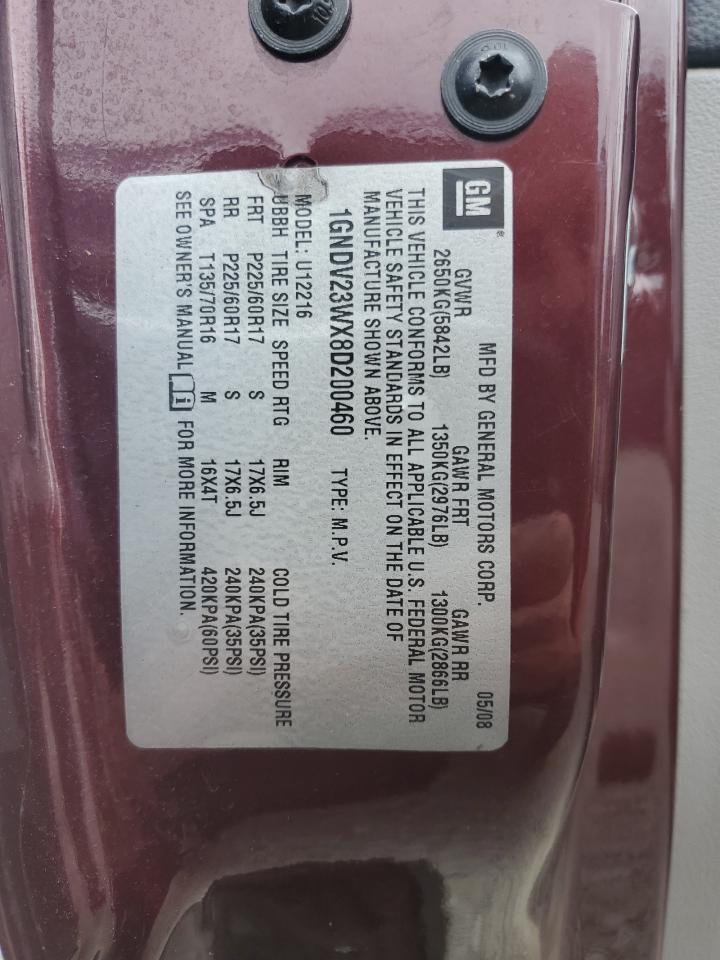 1GNDV23WX8D200460 2008 Chevrolet Uplander Ls