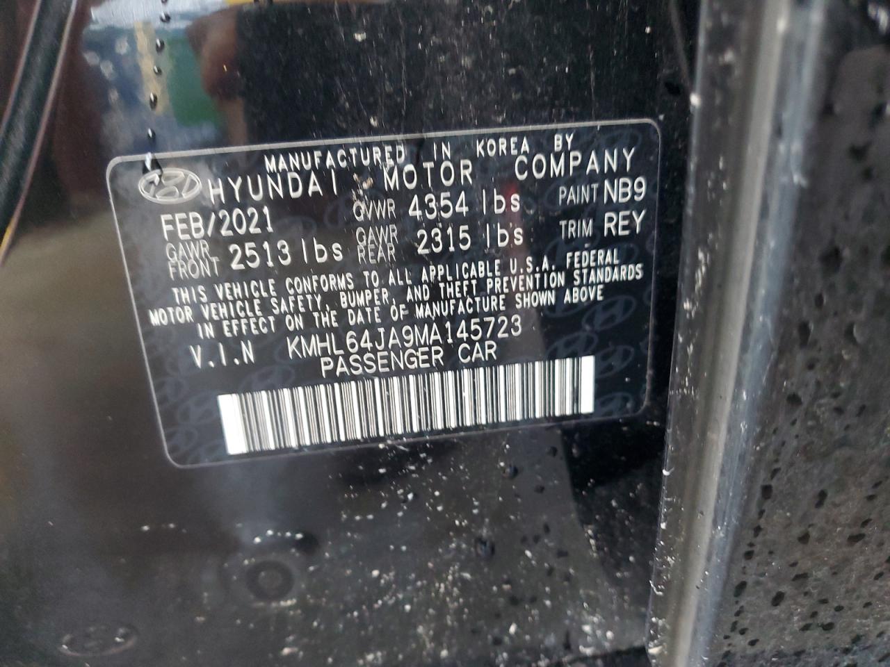 KMHL64JA9MA145723 2021 Hyundai Sonata Sel