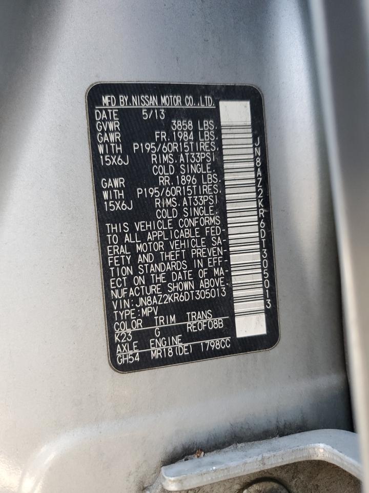 JN8AZ2KR6DT305013 2013 Nissan Cube S