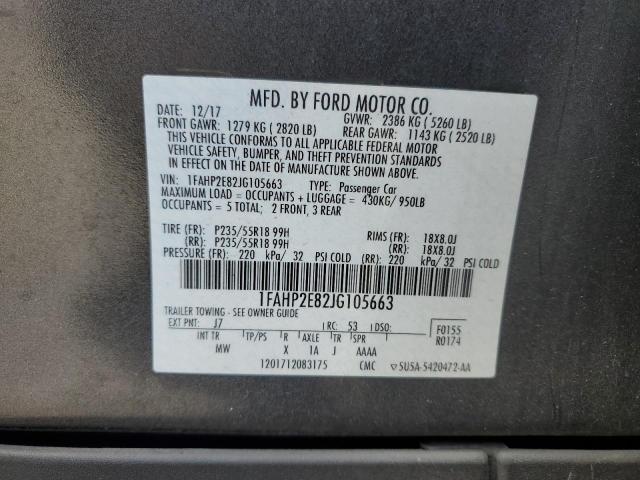 2018 FORD TAURUS SEL - 1FAHP2E82JG105663